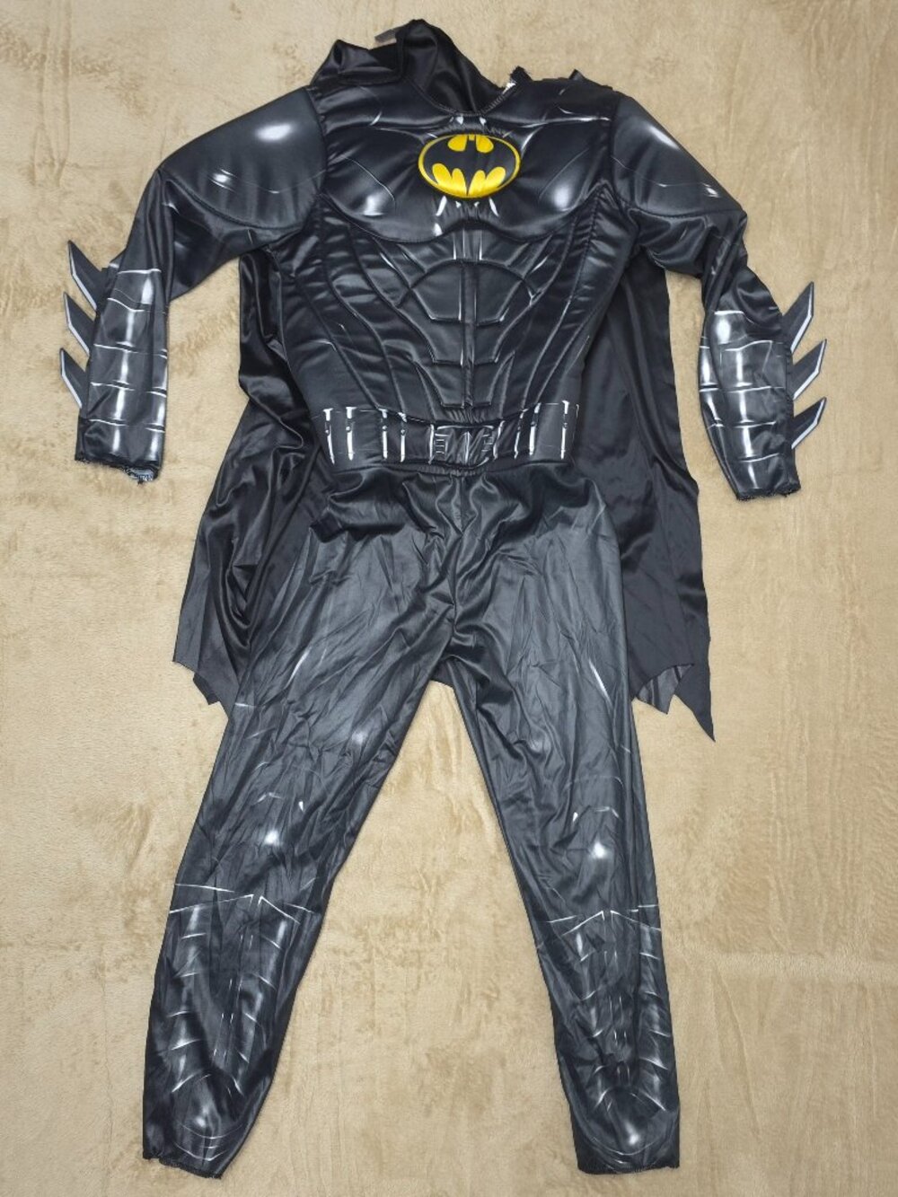 Rubies Batman Costume Boys Size Medium 8 Padded Jumpsuit Cape NO MASK